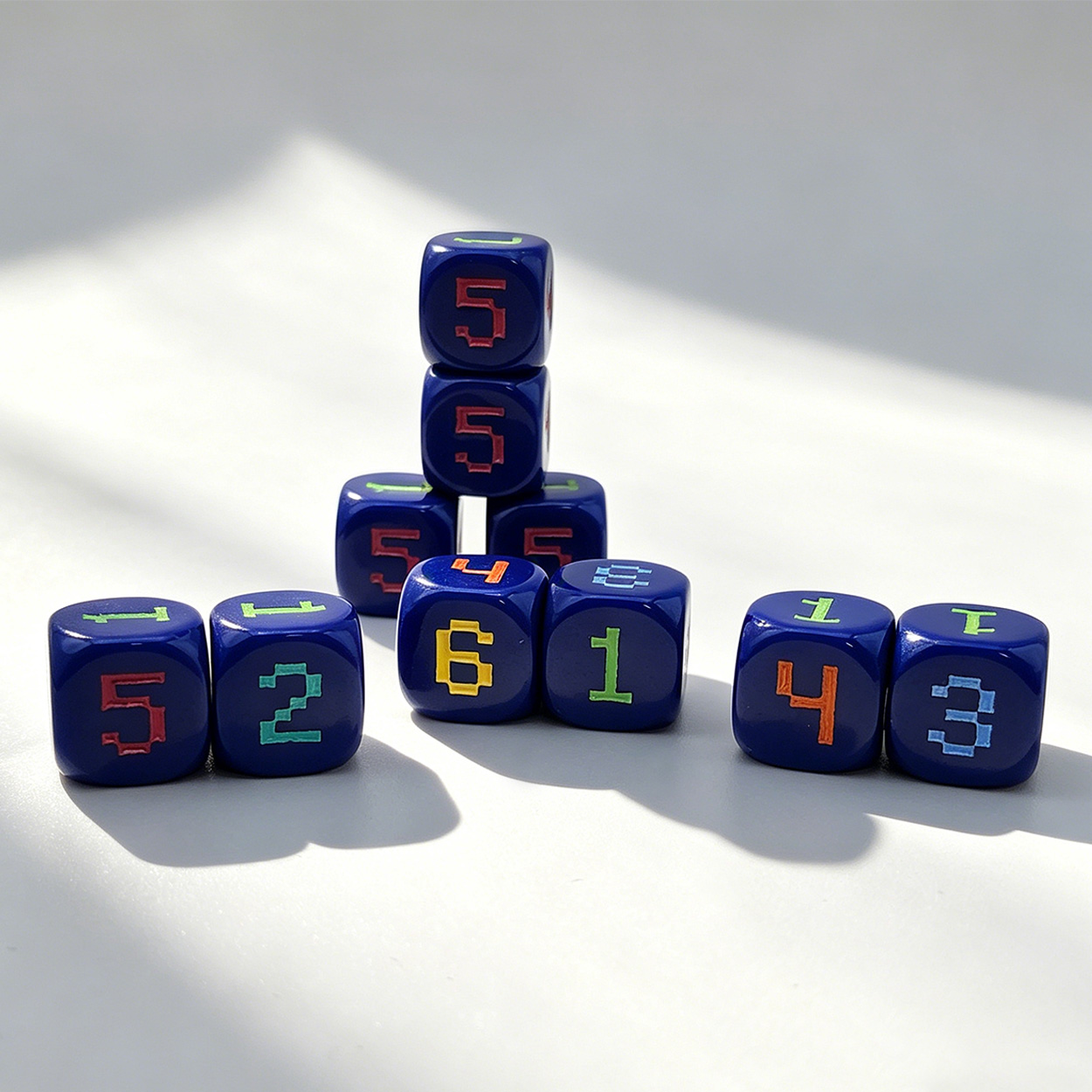 Game Token Counter - 10pcs 14mm 6-Sided Digital Game Dice