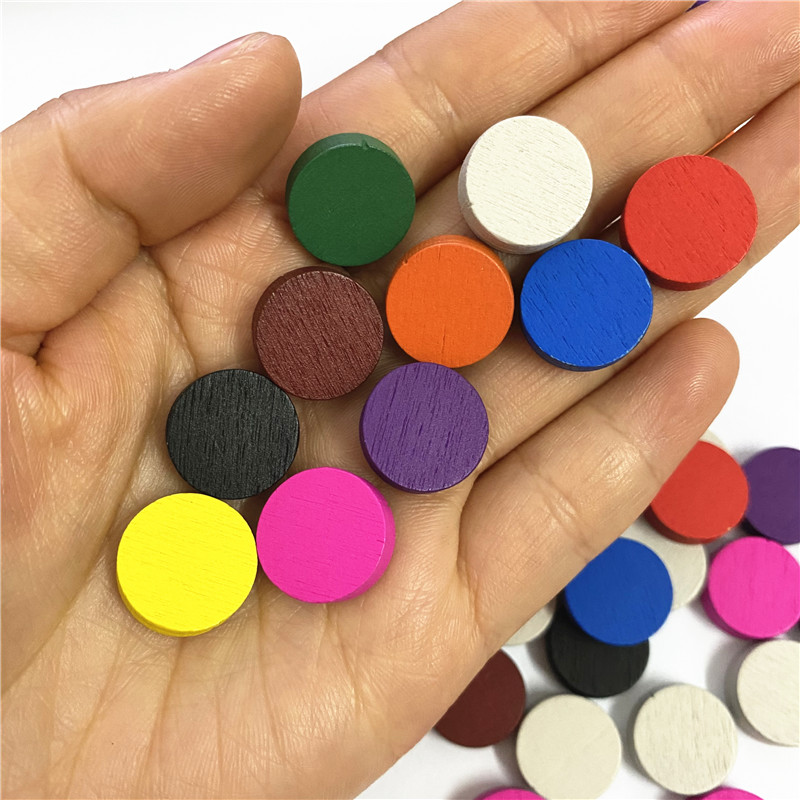 50pieces 15*5MM 11 Colors Wood - Game Token Counter 评论和价格
