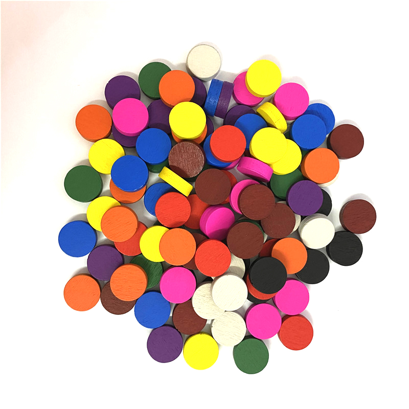 50pieces 15*5MM 11 Colors Wood - Game Token Counter 评论和价格