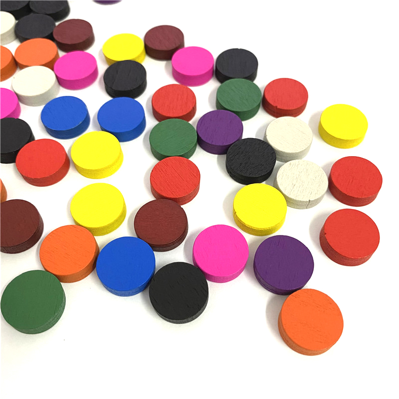 50pieces 15*5MM 11 Colors Wood - Game Token Counter 评论和价格