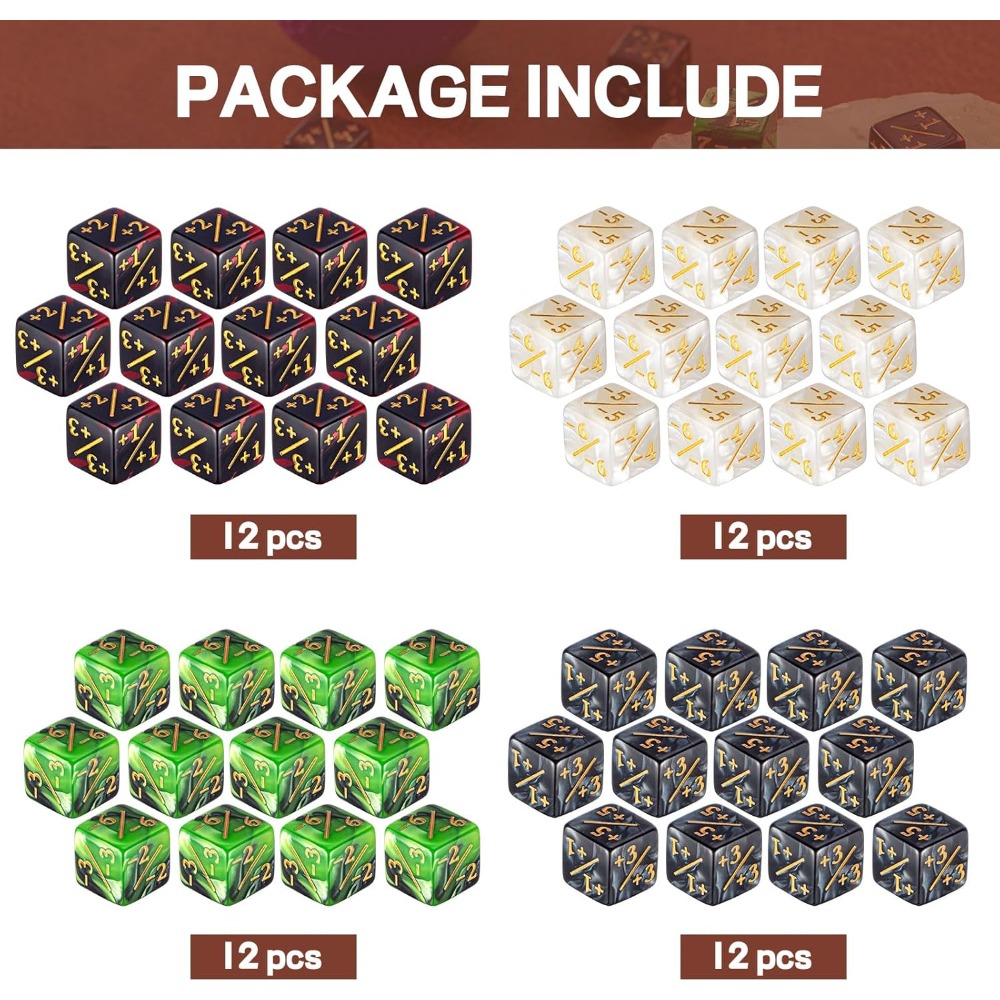 48 Pcs Counter Dice -1/+1 Coun - Game Token Counter 评论和价格