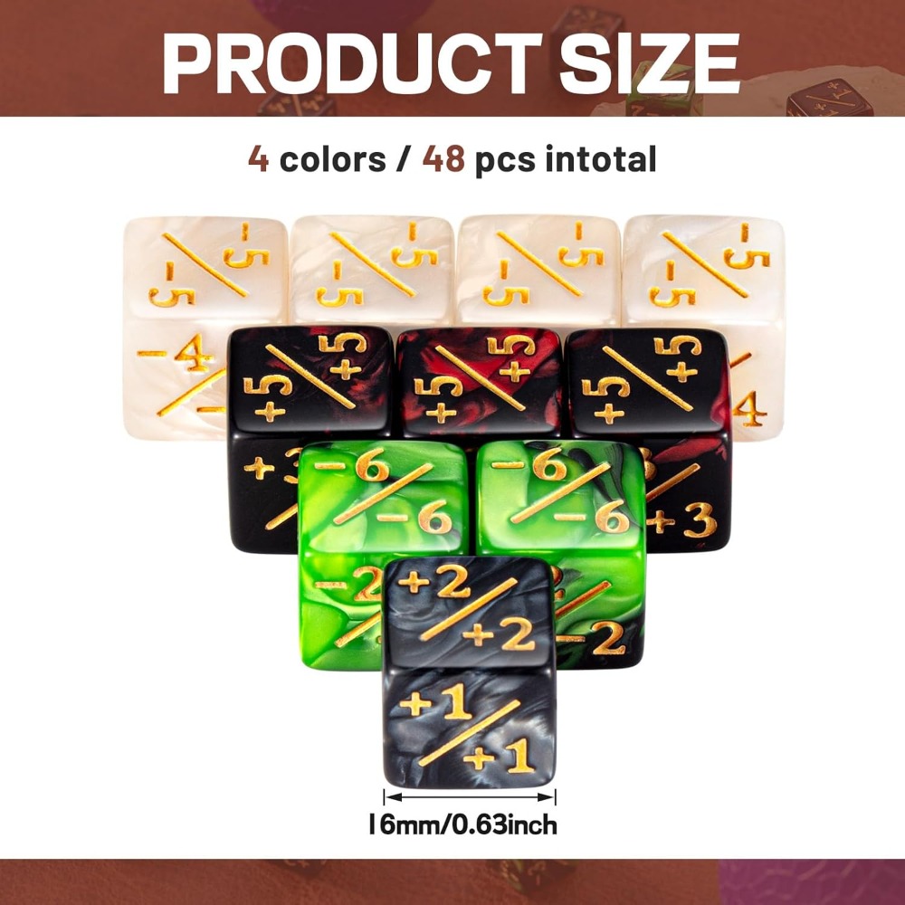 48 Pcs Counter Dice -1/+1 Coun - Game Token Counter 评论和价格