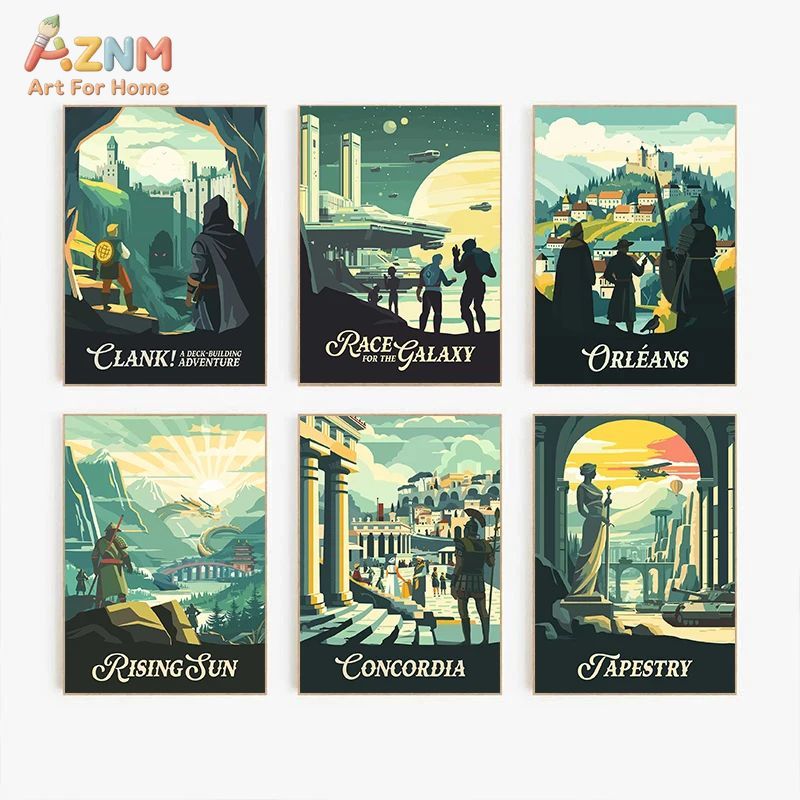 AZNM Retro Board Game Art Canv - Board Game Vintage 评论和价格