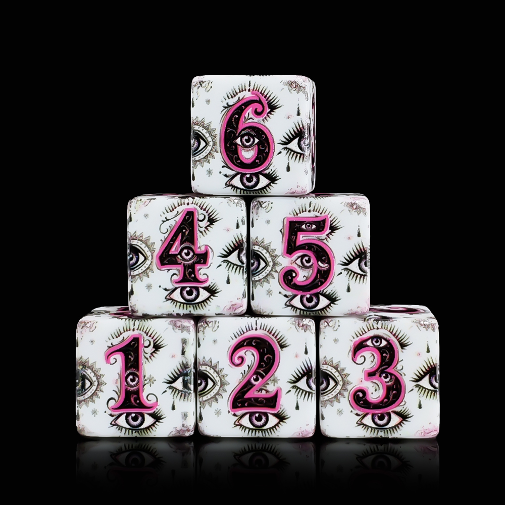 12Pcs 16MM D6 Acrylic Printed  - Board Game Vintage 评论和价格